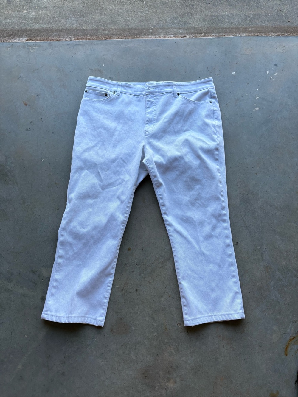 Lauren Ralph Lauren White Denim Jacket with Leather Patch